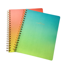 Acar Spiralli Termo Deri Esnek Kapaklı Degrade Yeşil 20*25 cm 240 Sayfa Defter