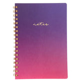 Acar Spiralli Termo Deri Esnek Kapaklı Degrade Mor Pembe16*24 Cm Çizgili Defter