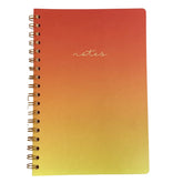 Acar Spiralli Termo Deri Esnek Kapaklı Degrade Turuncu Sarı16*24 Cm Çizgili Defter