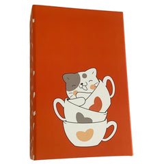 Acar Mıknatıslı Katlanabilir Kedi Desenli Kutu Turuncu 22*14*6 cm
