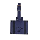 Acar Giza Termo Deri Çift Renkli Bagaj Valiz Etiketi Lacivert-Leylak