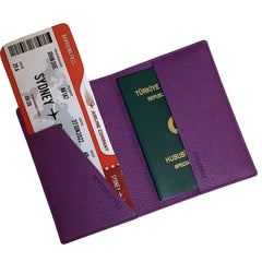 Acar Mira Termo Deri Pasaport Kılıfı Pasaportluk Seyahat Cüzdanı Dokulu Mor