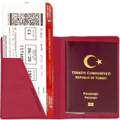 Acar Mira Termo Deri Pasaport Kılıfı Pasaportluk Seyahat Cüzdanı Fuşya