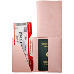 Acar Mira Termo Deri Pasaport Kılıfı Pasaportluk Seyahat Cüzdanı Pembe