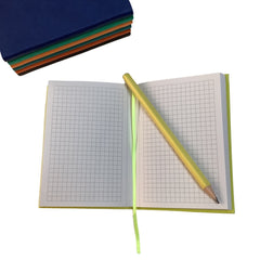 Acar Termo Deri Esnek Kapaklı 10,5*15 cm 160 Sayfa Kareli Defter Limon Sarısı
