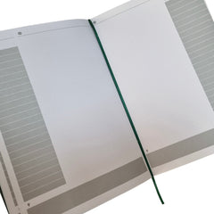 Acar Termo Deri Baskısız Esnek Kapaklı Yan Kenar Boyamalı 21*30 cm 128 Sayfa Dot(Noktalı) Planner Defter Siyah-Yeşil