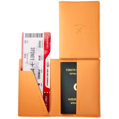 Acar Mira Termo Deri Pasaport Kılıfı Pasaportluk Seyahat Cüzdanı Açık Turuncu