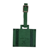 Acar Giza Termo Deri Bagaj Valiz Bavul Etiketi Koyu Yeşil