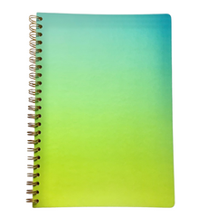 Acar Spiralli Termo Deri Esnek Kapaklı Degrade Yeşil 21*30 cm 240 Sayfa Defter