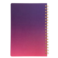 Acar Spiralli Termo Deri Esnek Kapaklı Degrade Mor Pembe16*24 Cm Çizgili Defter