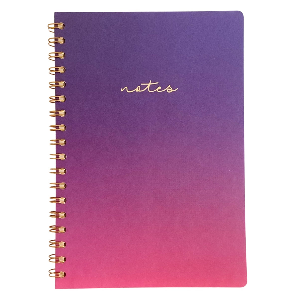 Acar Spiralli Termo Deri Esnek Kapaklı Degrade Mor Pembe16*24 Cm Çizgili Defter