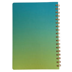 Acar Termo Deri Spiralli Esnek Kapaklı Degrade Turkuaz-Yeşil 16*24 Cm Çizgili Defter
