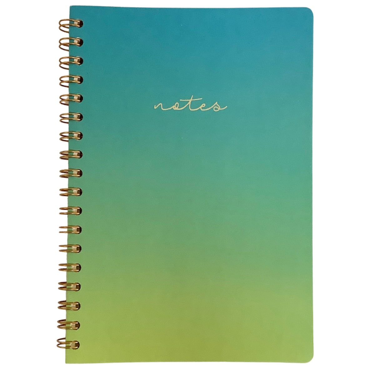 Acar Termo Deri Spiralli Esnek Kapaklı Degrade Turkuaz-Yeşil 16*24 Cm Çizgili Defter