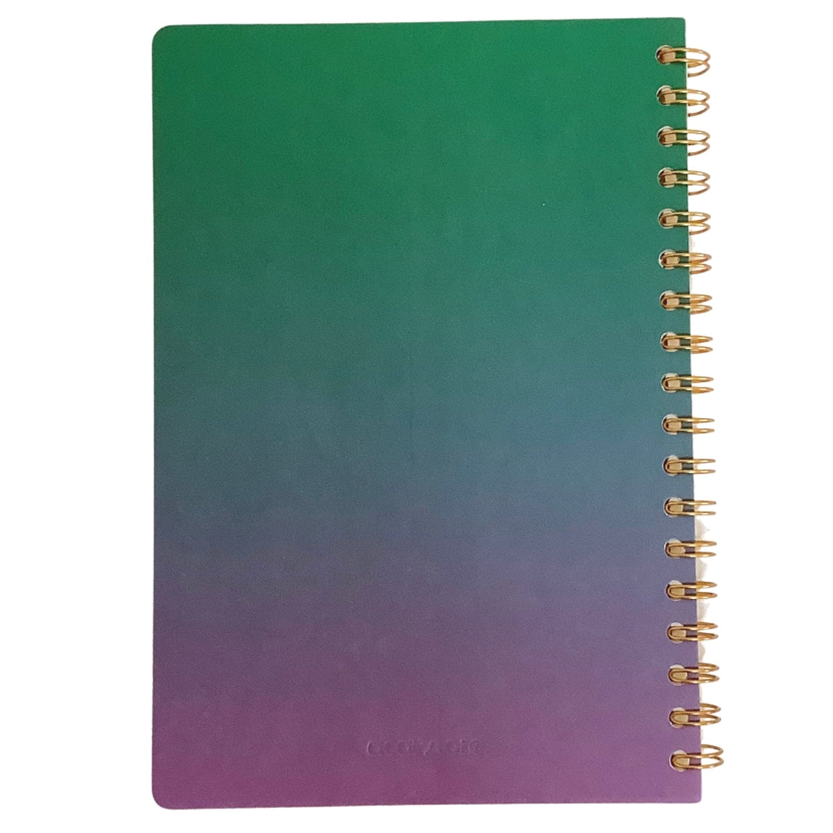Acar Spiralli Termo Deri Esnek Kapaklı Degrade Yeşil Mor16*24 Cm Çizgili Defter