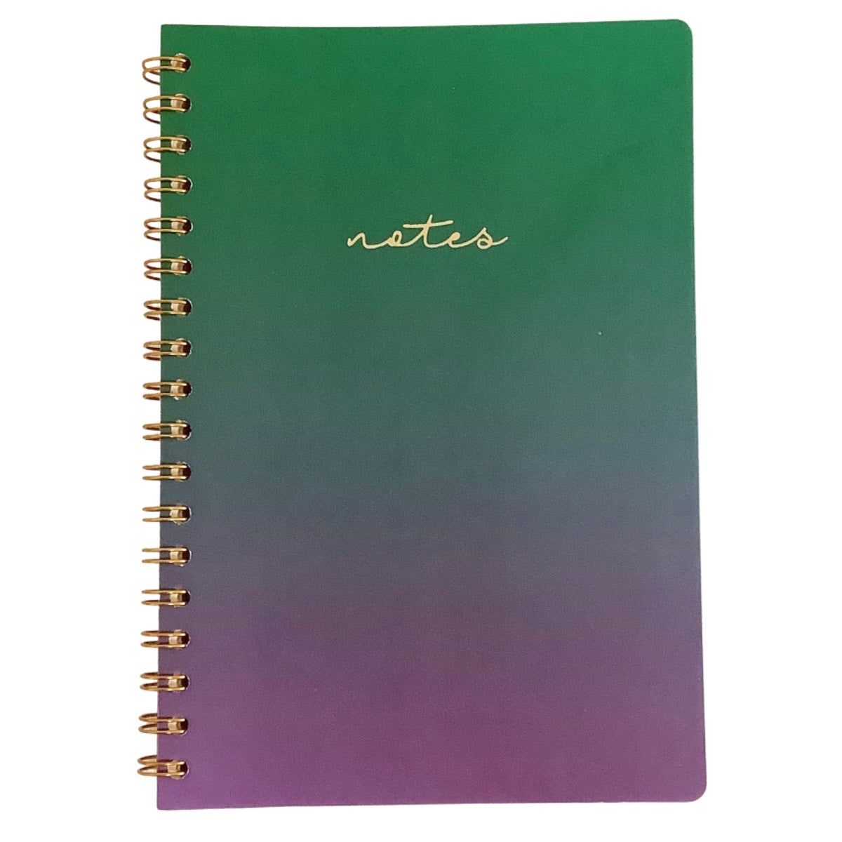 Acar Spiralli Termo Deri Esnek Kapaklı Degrade Yeşil Mor16*24 Cm Çizgili Defter