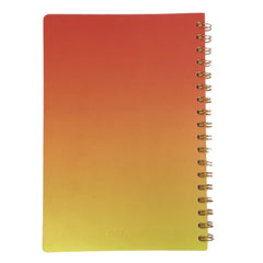 Acar Spiralli Termo Deri Esnek Kapaklı Degrade Turuncu Sarı16*24 Cm Çizgili Defter