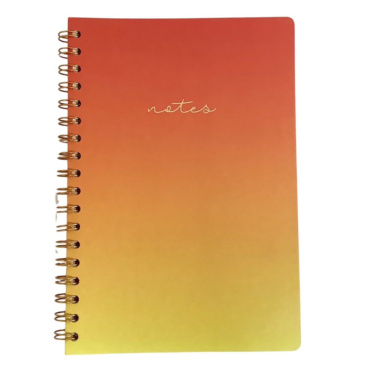 Acar Spiralli Termo Deri Esnek Kapaklı Degrade Turuncu Sarı16*24 Cm Çizgili Defter