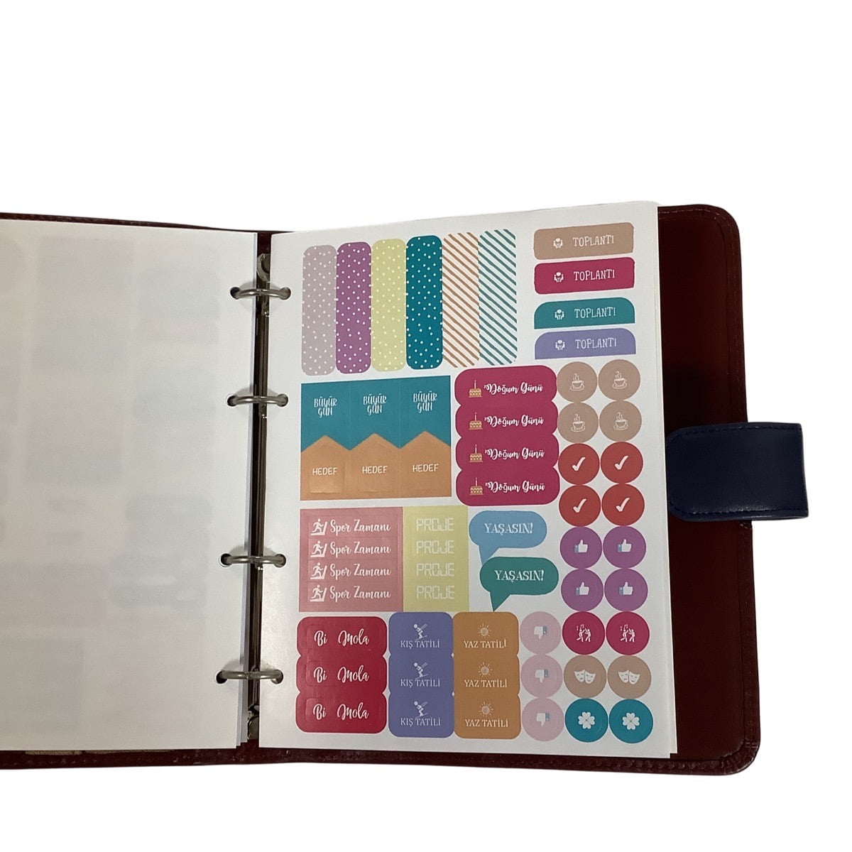 Acar Hakiki Deri Saatli Çıtçıt Patlı 18,5*23 cm 240 Sayfa Tarihsiz Planlayıcı Organizer  Siyah-Kahverengi