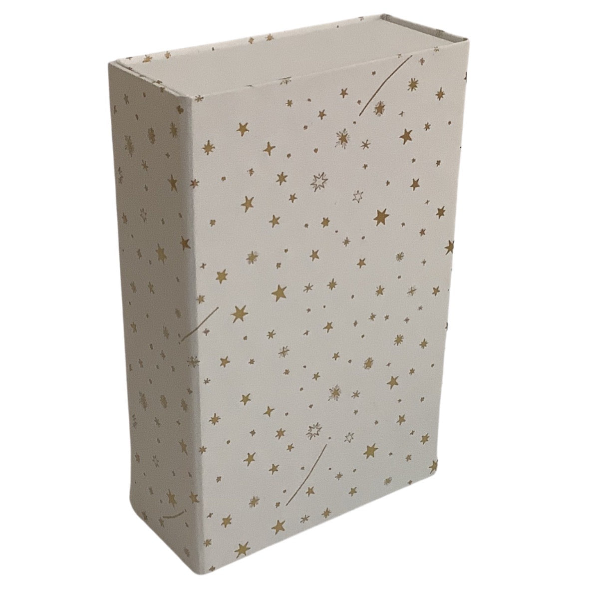 Acar Mıknatıslı Katlanabilir Altın Yıldız Desenli Kutu Beyaz 22*14*6 cm