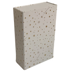 Acar Mıknatıslı Katlanabilir Altın Yıldız Desenli Kutu Beyaz 22*14*6 cm