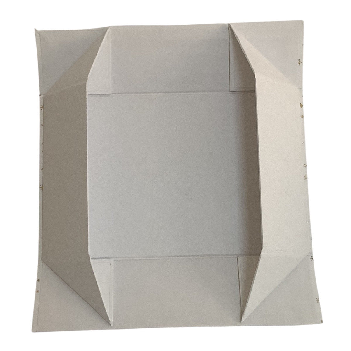 Acar Mıknatıslı Katlanabilir Altın Yıldız Desenli Kutu Beyaz 22*14*6 cm