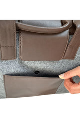 Acar Keçe Çanta Termo Deri Kombinli 40*30*10 Cm Evrak -Laptop Çantası