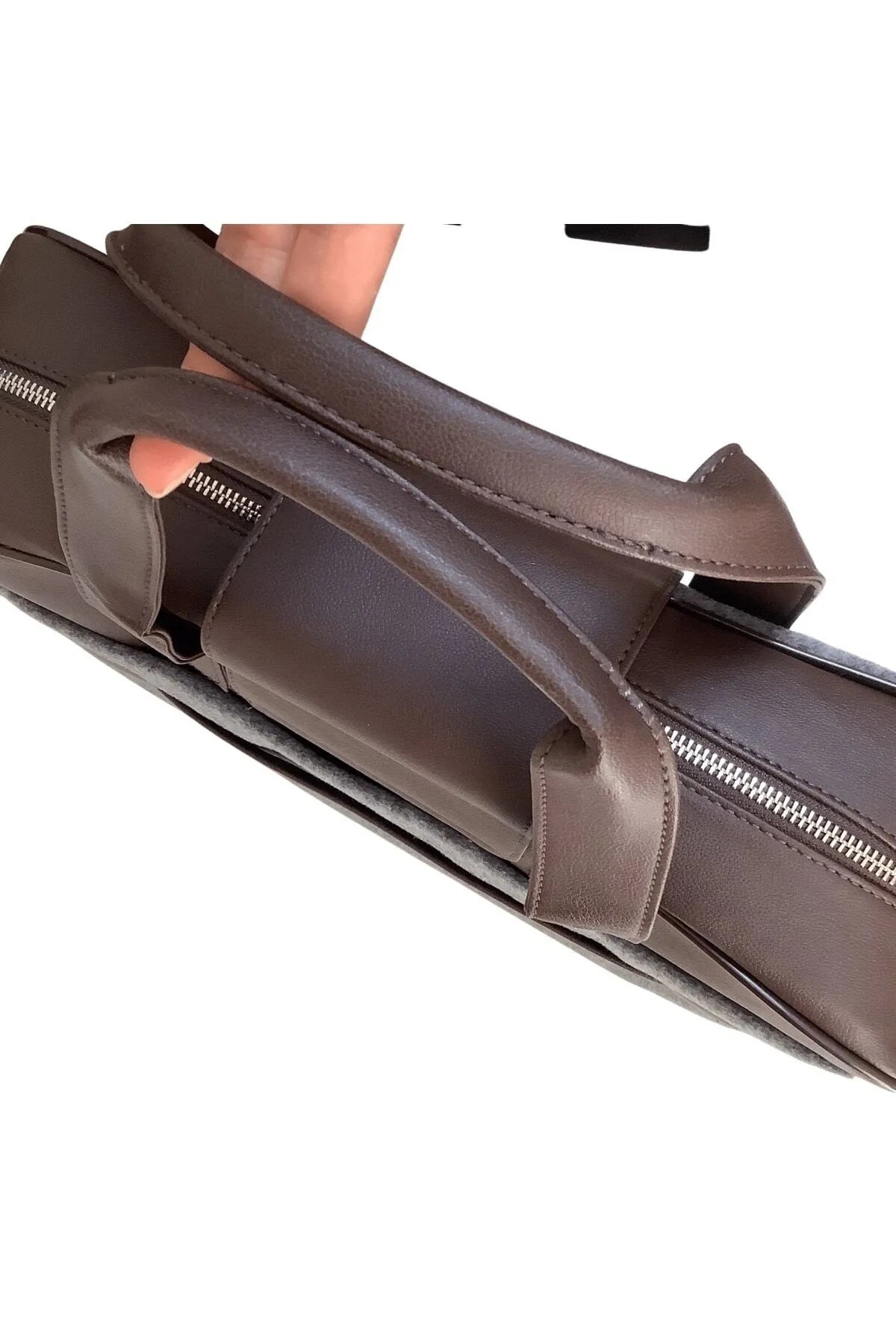 Acar Keçe Çanta Termo Deri Kombinli 40*30*10 Cm Evrak -Laptop Çantası