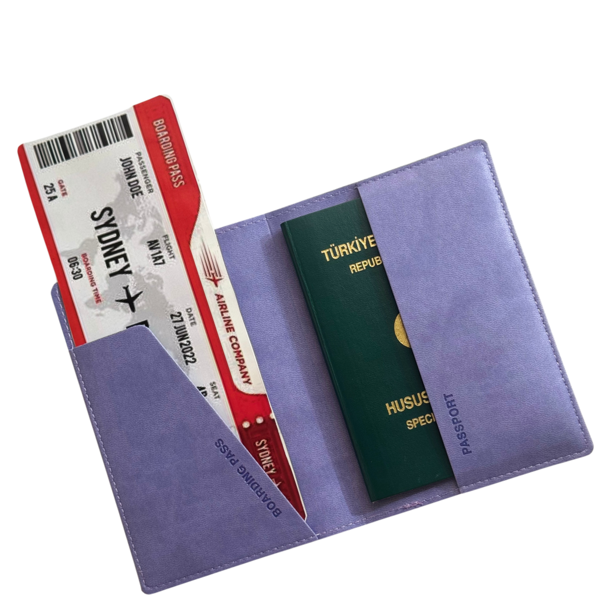Acar Mira Termo Deri Pasaport Kılıfı Pasaportluk Seyahat Cüzdanı      Leylak