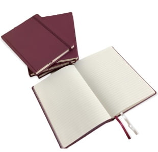 Acar Termo Sert Kapak Çizgili 13,9*20,3 Cm 192 Sayfa Boydan Lastikli Mürdüm Rengi Defter