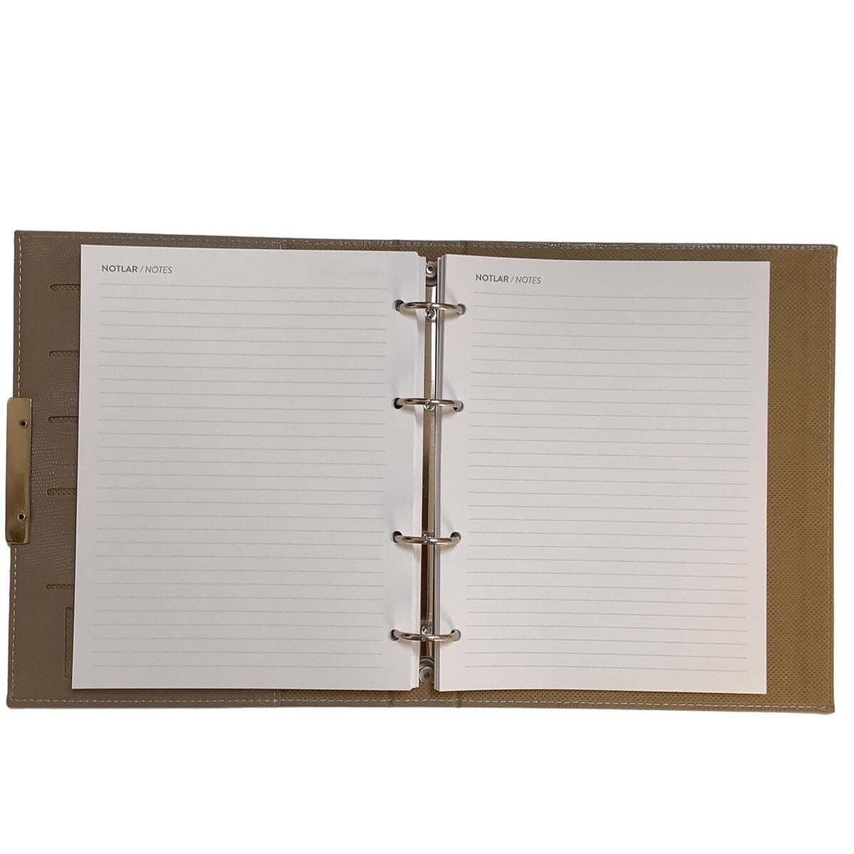 Acar Zara Termo Deri Metal Aksesuarlı 18,5*23 cm 240 Sayfa Tarihsiz Planlayıcı Organizer Bej