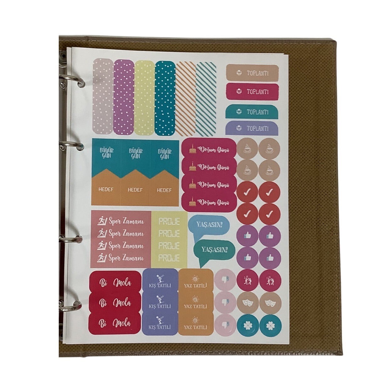 Acar Zara Termo Deri Metal Aksesuarlı 18,5*23 cm 240 Sayfa Tarihsiz Planlayıcı Organizer Bej