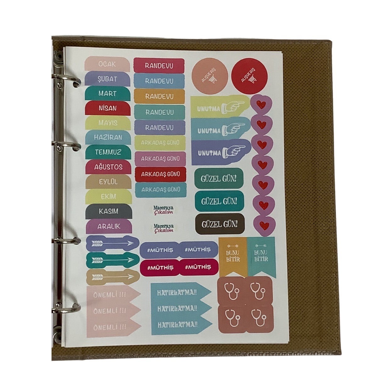 Acar Zara Termo Deri Metal Aksesuarlı 18,5*23 cm 240 Sayfa Tarihsiz Planlayıcı Organizer Bej