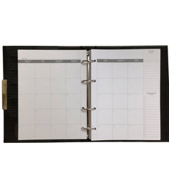 Acar Zara Termo Deri Metal Aksesuarlı 18,5*23 Cm 240 Sayfa Tarihsiz Planlayıcı Organizer Siyah