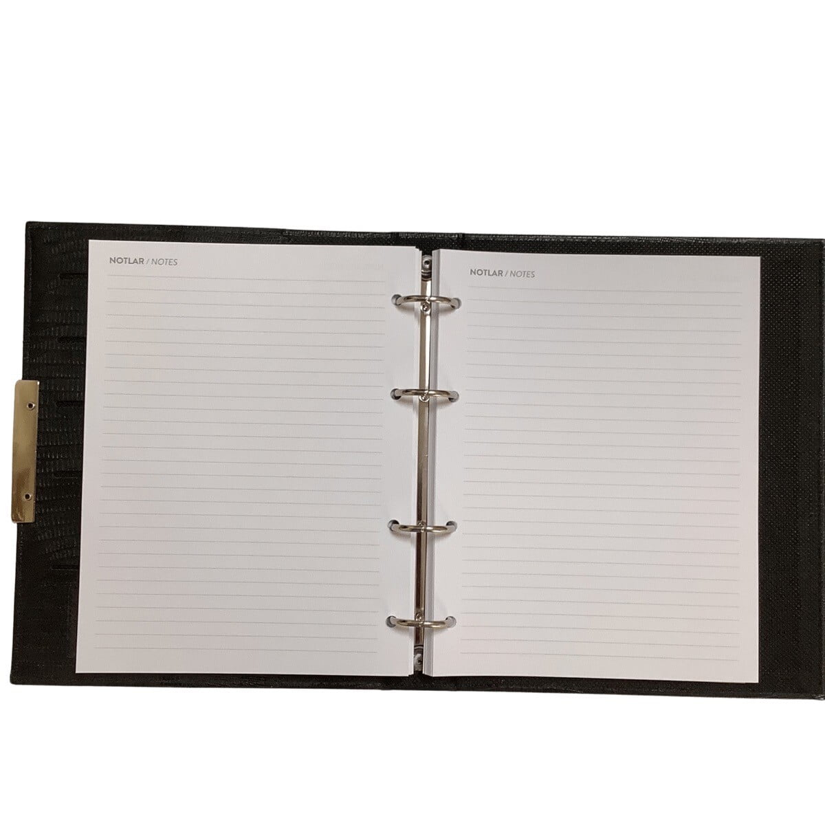 Acar Zara Termo Deri Metal Aksesuarlı 18,5*23 Cm 240 Sayfa Tarihsiz Planlayıcı Organizer Siyah