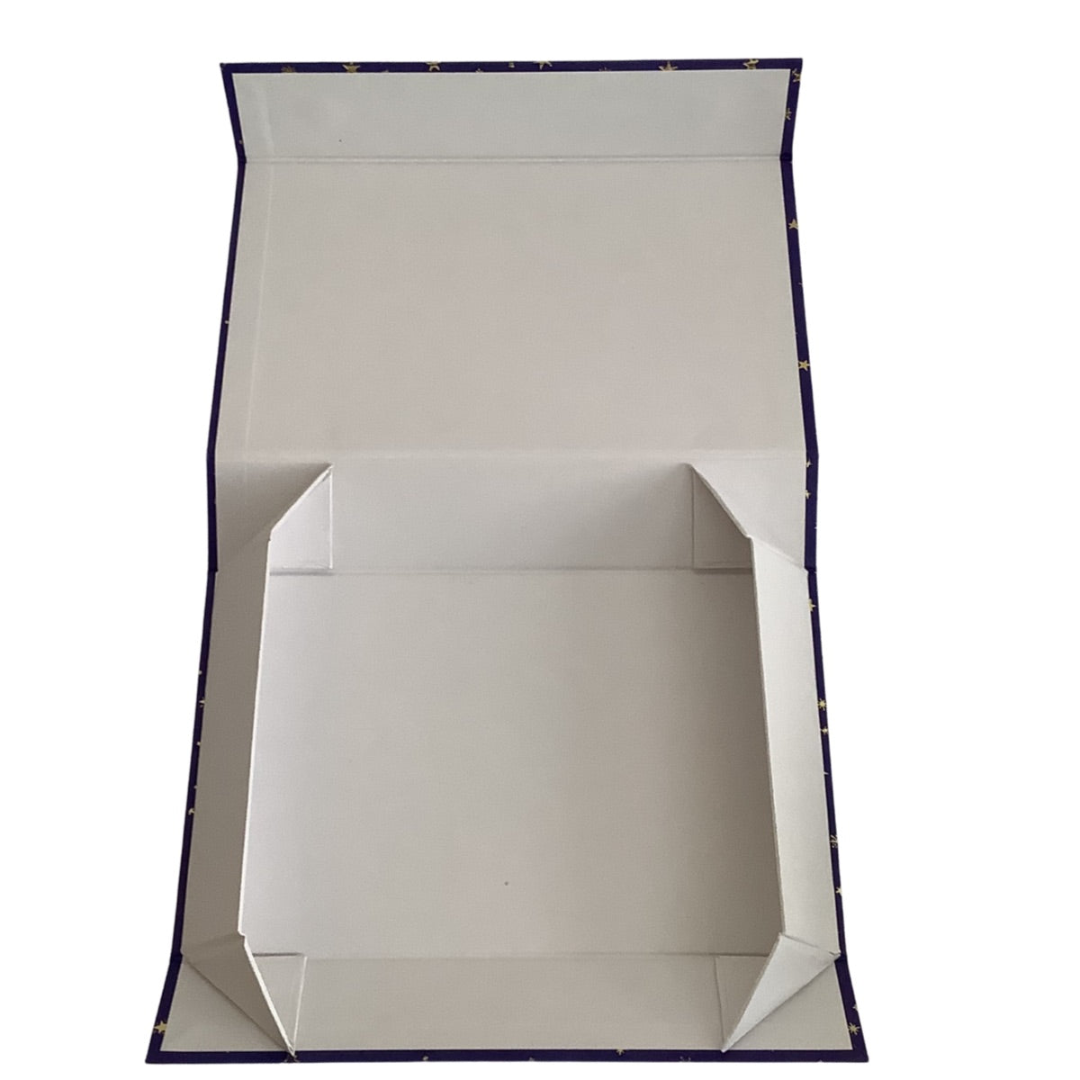 Acar Mıknatıslı Katlanabilir Altın Yıldız Desenli Kutu Lacivert 22*14*4 cm