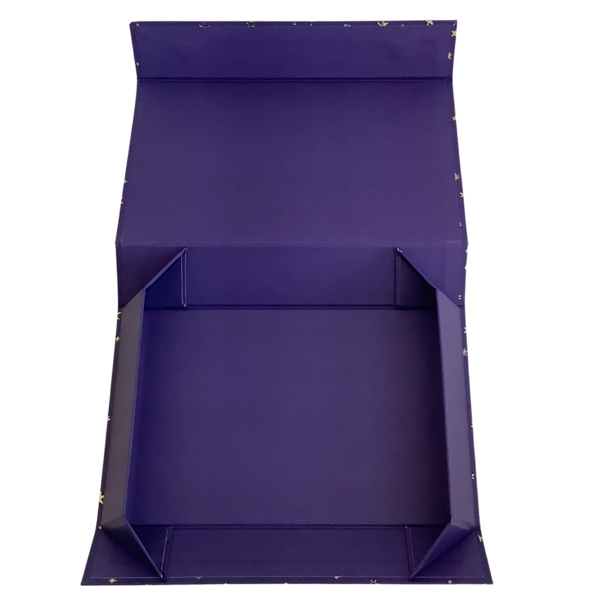 Acar Mıknatıslı Katlanabilir Altın Yıldız Desenli Kutu Lacivert 22*14*4 cm