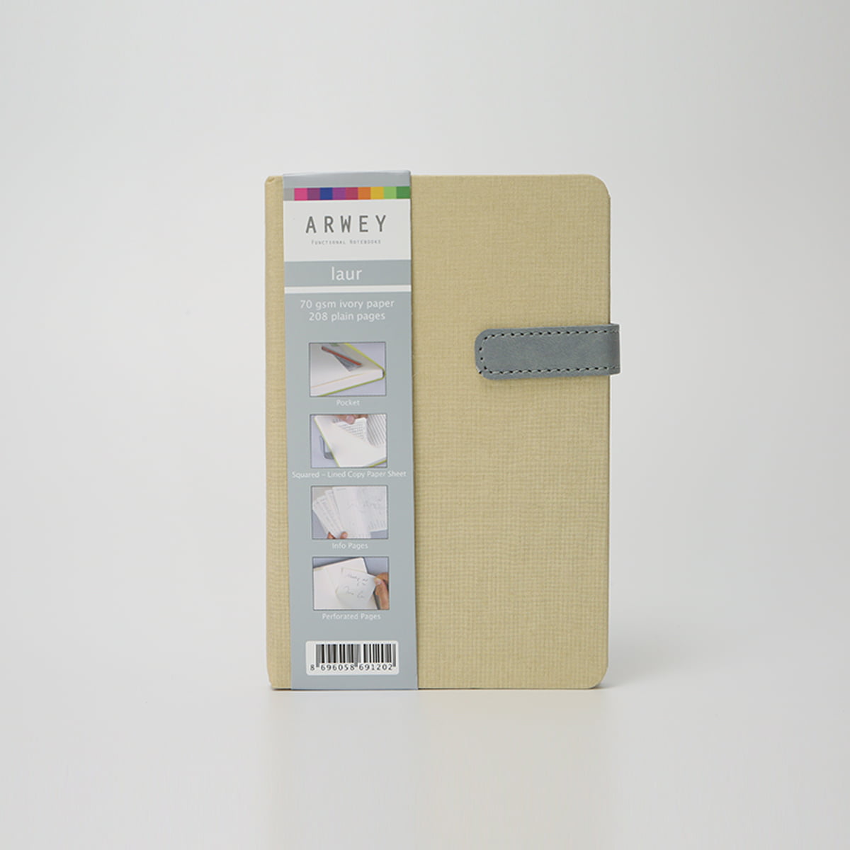 Acar Arwey Laur 11*16,5cm 208 Sayfa 70 gr. İvory Çizgisiz Defter