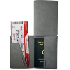 Acar Mira Termo Deri Baskısız Pasaport Kılıfı Pasaportluk Seyahat Cüzdanı Gri
