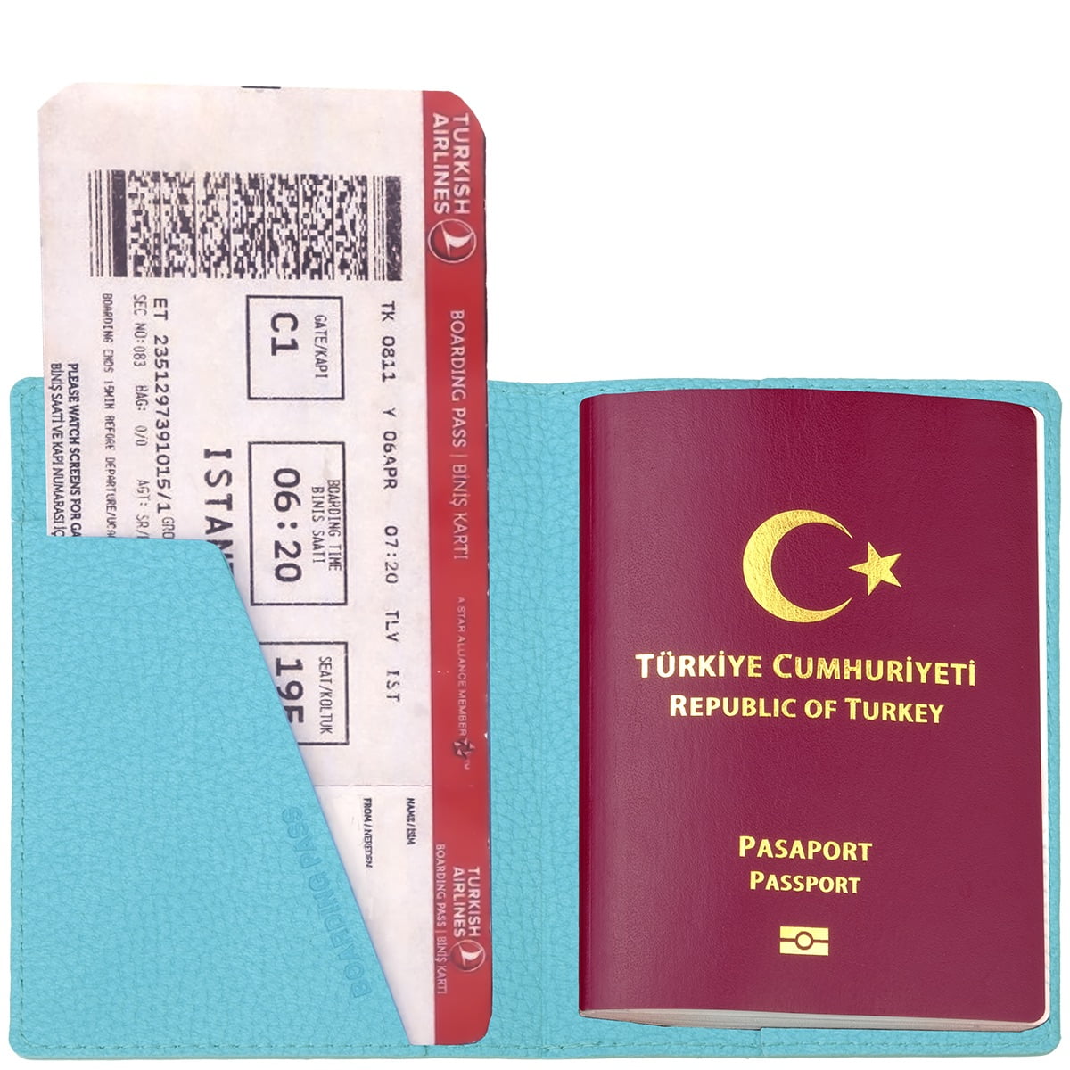 Acar Mira Termo Deri Pasaport Kılıfı Pasaportluk Seyahat Cüzdanı Mavi