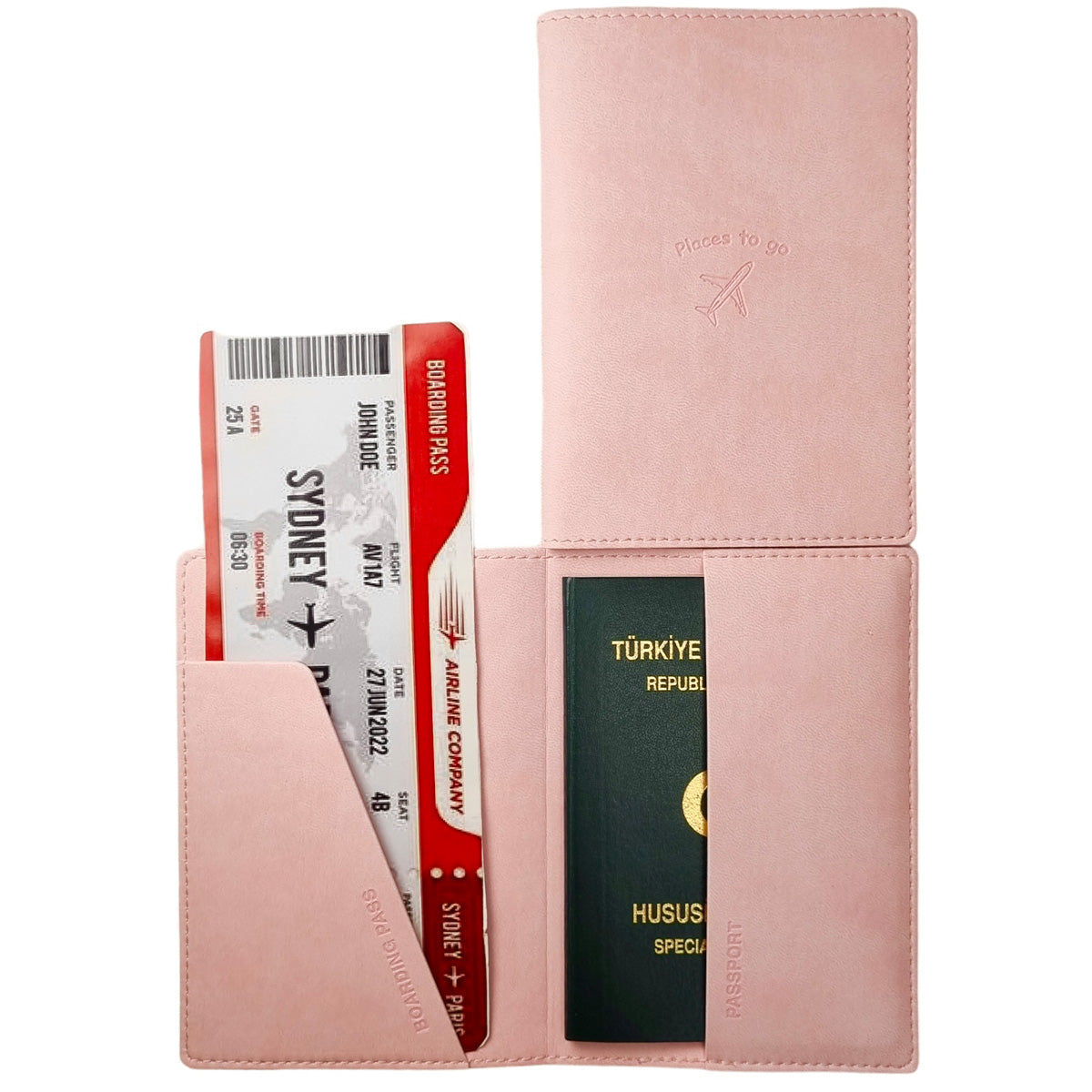 Acar Mira Termo Deri Pasaport Kılıfı Pasaportluk Seyahat Cüzdanı Pembe