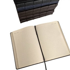 Acar Quimpir Defter 14,3*20,5 cm Sert Kapak Hakiki Deri Çizgili Kenar Yaldız Boyamalı Defter