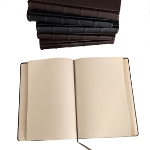 Acar Quimpir Defter 14,3*20,5 Cm Sert Kapak Hakiki Deri ÇizgisizKenar Yaldız Boyamalı Defter