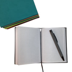 Acar Termo Deri Esnek Kapaklı 10,5*15 cm 160 Sayfa Kareli Defter Füme