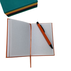 Acar Termo Deri Esnek Kapaklı 10,5*15 cm 160 Sayfa Kareli Defter Koyu Turuncu